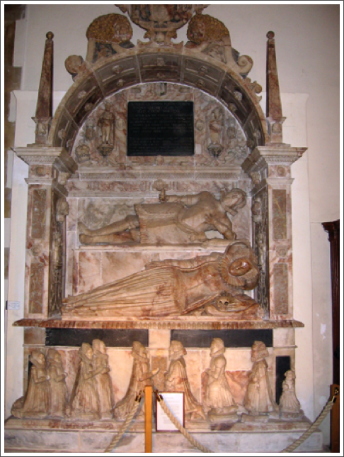 Monument to William Uvedale and his wife Mary Norton in the church at Wickham, Hampshire